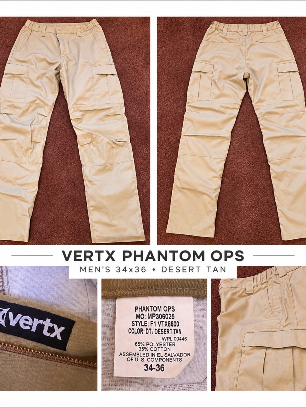 Phantom OPS Men's Cargo Pants - Desert Tan